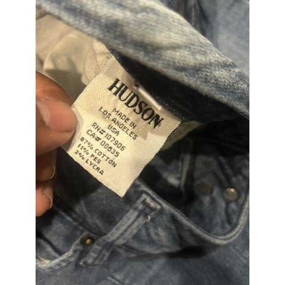 Hudson Jeans Size 30 Straight Leg Flap Pocket Blue Medium‎ Wash Stretch W422DCL - Picture 6 of 8